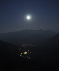 Aufstieg bei Vollmond - Klettersteig Flims (Pinut)